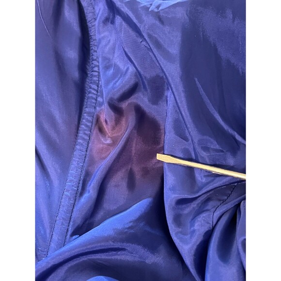 Vtg MIKE BENET FORMALS Sz 8 100% Silk Long Gown Dress Blue Floral Beaded Prom - Picture 14 of 14